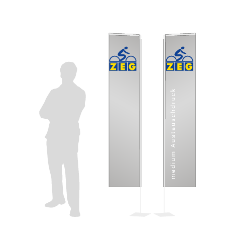 Beachflag Rechteck Austauschdruck | Medium (300 cm) | beidseitig bedruckt