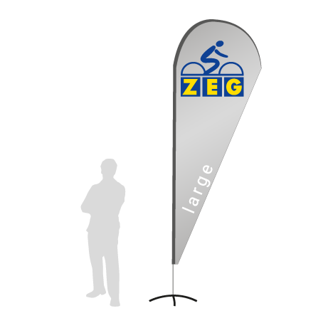 Beachflag Drop | Large (350 cm) | einseitig bedruckt