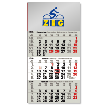 3-Monatskalender für das Folgejahr