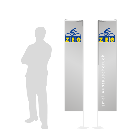 Beachflag Rechteck Austauschdruck | Small (200 cm) | beidseitig bedruckt