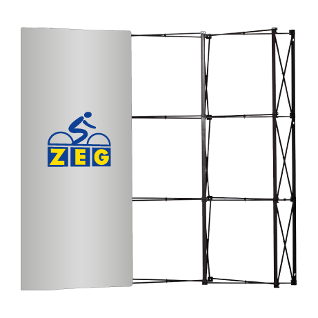 Pop-Up Faltwand | 3 x 3 Felder gebogen | einseitig bedruckt